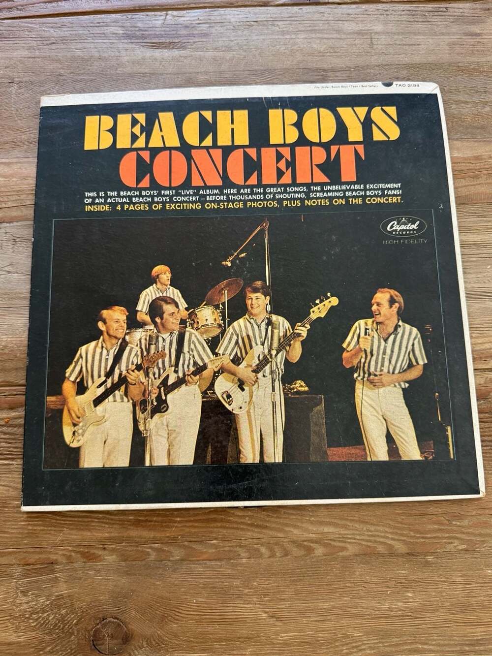 The Beach Boys Concert Vinyl LP, Capitol Records TAO 2198 Gatefold